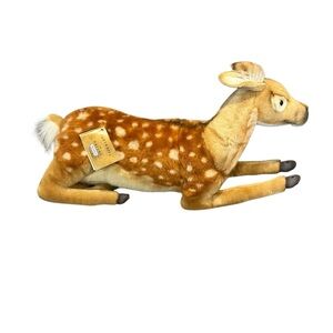 Hansa Handcrafted “Lying Fawn” Portraits of Nature Stuffed Animal Plush Deer 23”
